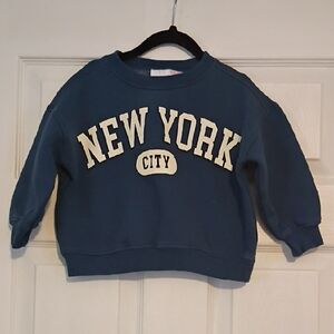 Zara Toddler Blue New York Sweatshirt Size 2-3Y
